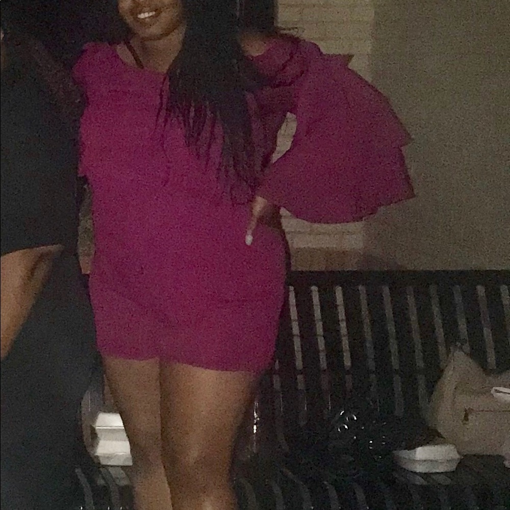 Magenta Off the Shoulder romper